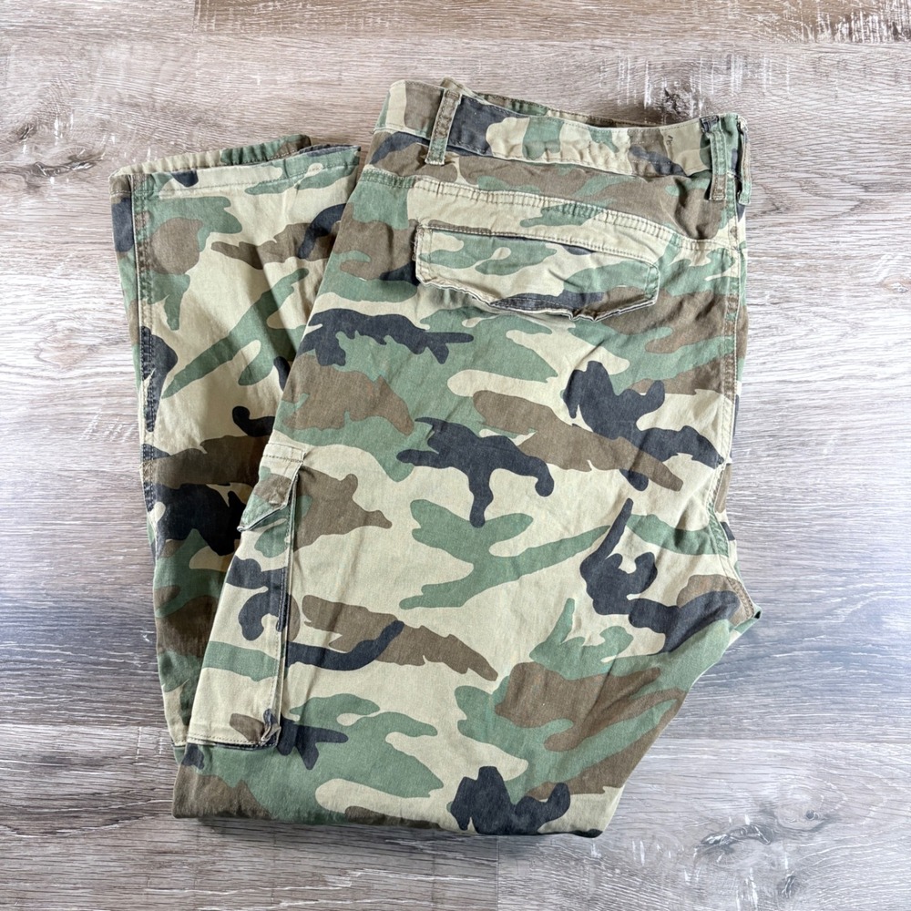 Smoke Rise Pants Mens 36 Green Woodland Camo Cargo 44 x 32